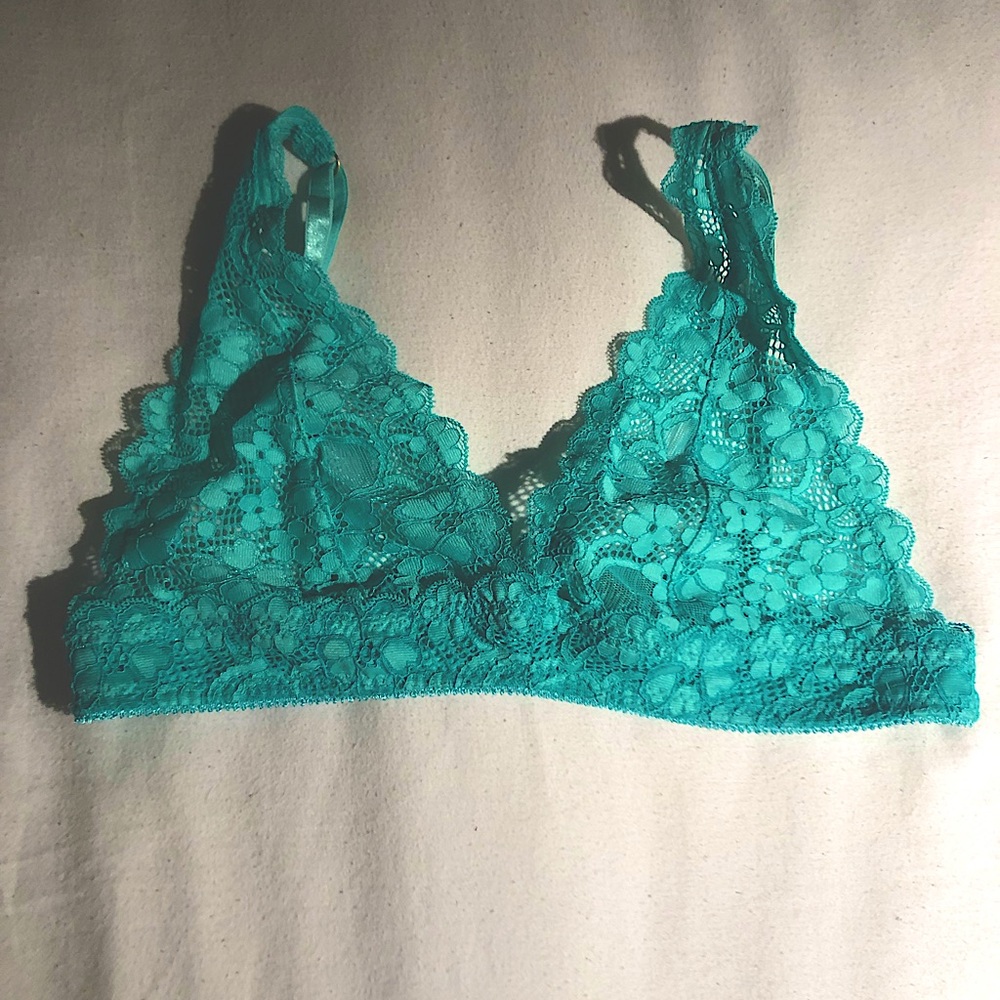 Honeydew lacy turquoise bralette